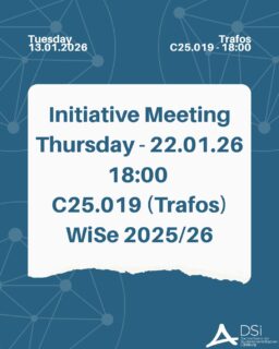 Dear initiatives, so that we can see each other again soon in the new year, the first general meeting of the year will take place on January 22, 2026. We look forward to seeing you at 6:00 p.m. in the Trafos (C25.019)! 🐈